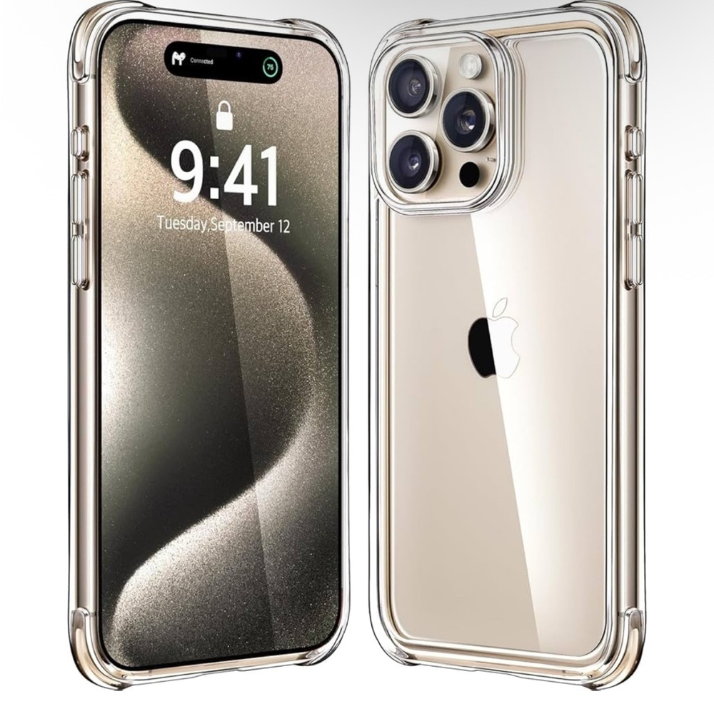 Two Clear Apple 15 Pro iPhone Cases